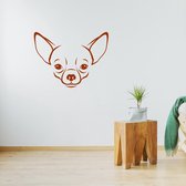 Muursticker Chihuahua -  Bruin -  60 x 44 cm  -  slaapkamer  woonkamer  baby en kinderkamer raam en deur stickers - honden    dieren - Muursticker4Sale