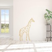 Muursticker Giraffe -  Goud -  80 x 55 cm  -  alle muurstickers  slaapkamer  woonkamer  origami  dieren - Muursticker4Sale