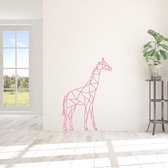 Muursticker Giraffe -  Roze -  80 x 55 cm  -  alle muurstickers  slaapkamer  woonkamer  origami  dieren - Muursticker4Sale