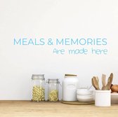 Muursticker Keuken Meals En Memories - Lichtblauw - 120 x 20 cm - engelse teksten keuken