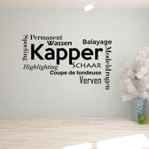 Muursticker Kapper -  Zilver -  160 x 96 cm  -  nederlandse teksten  bedrijven  alle - Muursticker4Sale