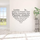 Muursticker Liefde Is.. In Hart Vorm - Donkergrijs - 60 x 47 cm - woonkamer slaapkamer alle