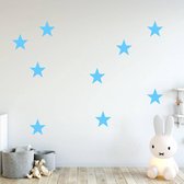 Muursticker Sterren - Lichtblauw - 12 x (12 x 12 cm) - baby en kinderkamer