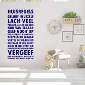 Muursticker Huisregels - Donkerblauw - 80 x 153 cm - woonkamer alle