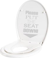 Please Put The Seat Down -  Lichtgrijs -  11 x 20 cm  -  toilet  alle - Muursticker4Sale