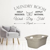 Muursticker Laundry Room - Donkergrijs - 80 x 48 cm - wasruimte alle