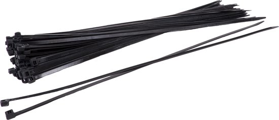 Serre-câble noir 200 mm x 4,8 mm 1x100 pièces + broche Shortpack (099.1250)  | bol
