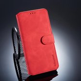 DG.MING Retro Oil Side Horizontal Flip Case voor Huawei Mate 20, met houder & kaartsleuven & portemonnee (rood)
