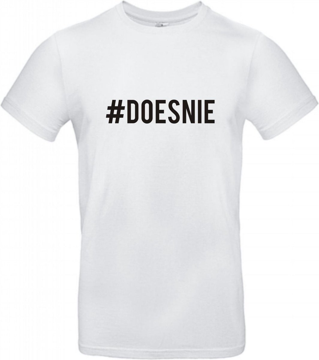 T-shirt #DOESNIE - T-shirt wit korte mouw - Maat XXL