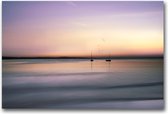 MN Collections - Schilderij - Seascape Photography. - Zwart, Wit, Oranje En Paars - 75 X 50 Cm