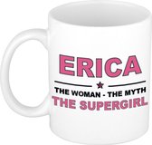 Erica The woman, The myth the supergirl cadeau koffie mok / thee beker 300 ml