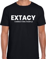 Extacy connecting people drugs fun t-shirt zwart voor heren S