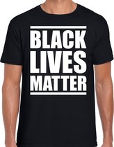 Black lives matter protest t-shirt zwart voor heren - staken / betoging / demonstratie shirt - anti discriminatie / racisme L