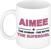 Aimee The woman, The myth the supergirl cadeau koffie mok / thee beker 300 ml