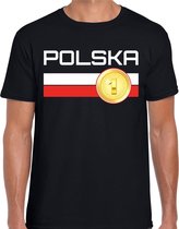Polska / Polen landen t-shirt zwart heren XL
