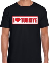 I love Turkiye / Turkije landen t-shirt zwart heren S