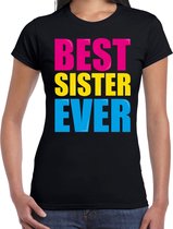 Best sister ever / Beste zus ooit fun t-shirt zwart dames XL