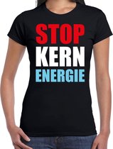 Stop kern energie demonstratie / protest t-shirt zwart voor dames 2XL