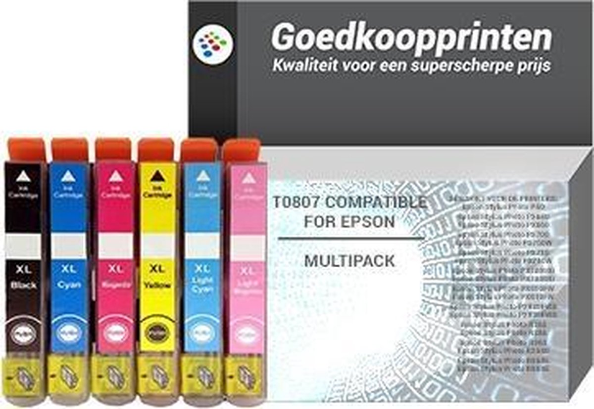 Epson T0807 inkt cartridge multipack (6 -pack) - Huismerk