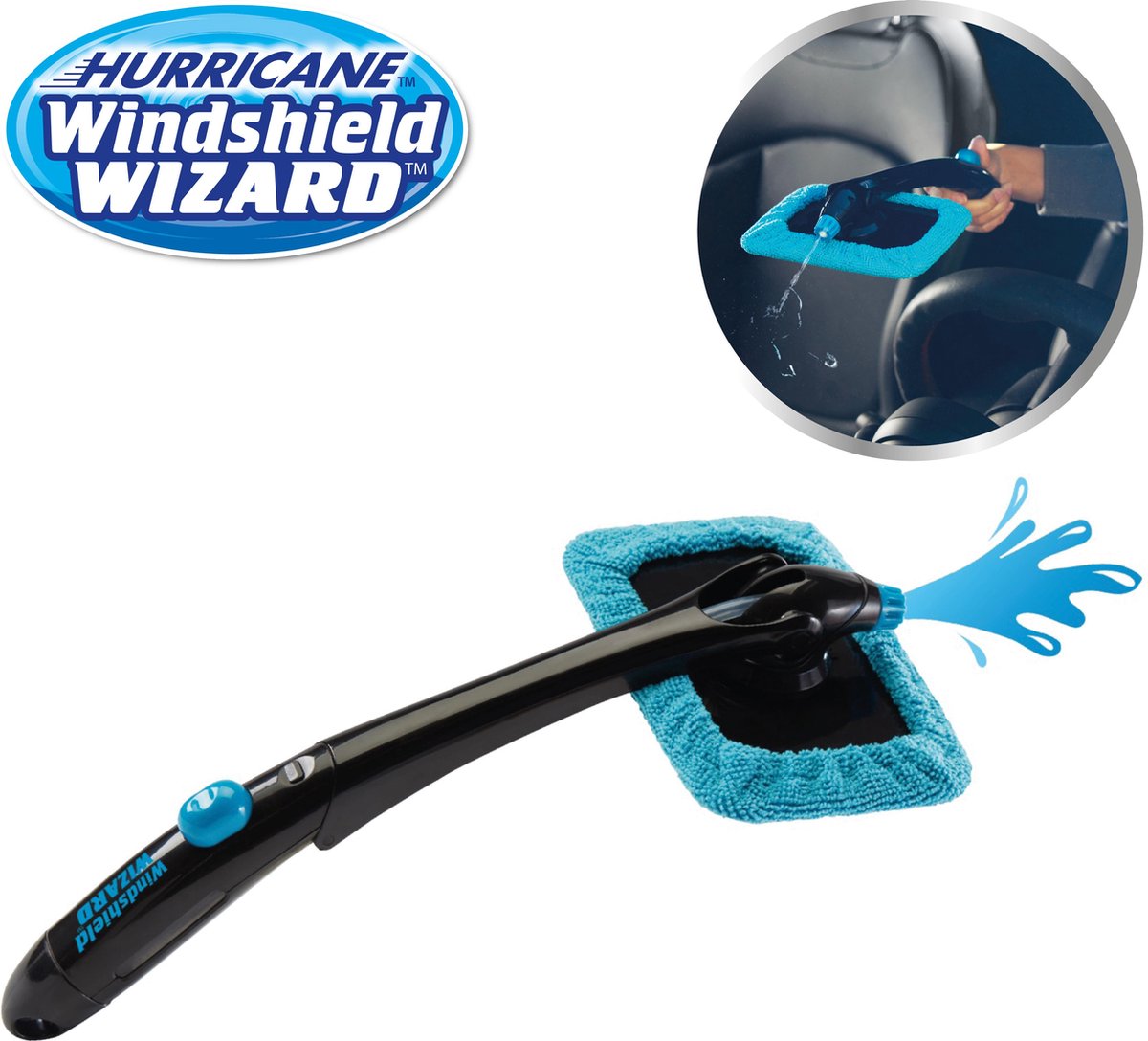 Hurricane Windshield Wizard, Raamwisser auto met microvezeldoek, schoonmaakdoek, Glas-Reiniger