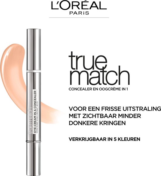 L’Oréal Paris True Match Eye-Cream In a Concealer Verrijkt met Hyaluronzuur - N3-5 Natural Beige - L’Oréal Paris