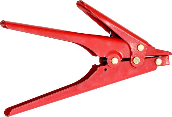 Kortpack - Kabelbinder Tool voor Kabelbinders/Tyraps tot 9mm breed - Rood - Voor het Aanspannen en Afknippen van Tyraps - (099.0400)