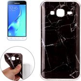 Voor Galaxy J3 (2016) / J310 Black Marbling Pattern Soft TPU Protective Back Cover Case