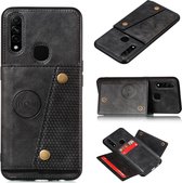 Voor OPPO A31 / A8 PU + TPU schokbestendige magnetische beschermhoes met kaartsleuven (zwart)