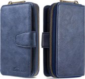 Voor iPhone 7 Plus afneembare multifunctionele horizontale flip lederen tas met kaartsleuven en rits portemonnee en fotolijst (blauw)