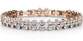 Yolora Dames Armband met 81 Kristallen - Kalpa Camaka Kristallen - Rosé kleurig - 18K Roségoud Verguld - Vrouwen Armband Rose Gold - Sieraden - Luxe Giftbox - Geschenkdoos - Cadeau