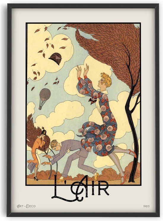 Vintage George Barbier Art - L' Air - 50x70 cm - Art Poster - PSTR studio