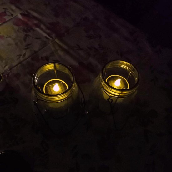 SoulBay Set van 12 waterdichte zonnekaarsen voor buiten, schakelt automatisch aan bij schemering - Geen flikkerende vlam - Kleine led-kaars voor terras, val, tuin, lantaarns - 3,8 x