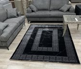 Flycarpets Modern Carrara Vloerkleed - Zwart / Grijs - 160x230 cm