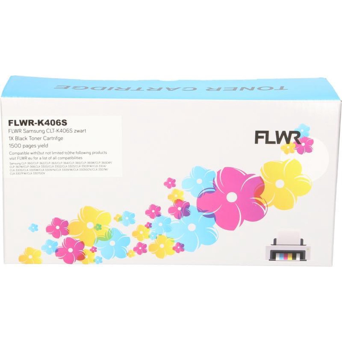 FLWR - Toner / CLT-K406S / Zwart - Geschikt voor Samsung