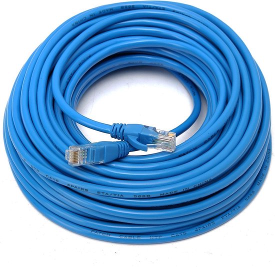 Internetkabel 15 meter - CAT5e UTP kabel - Blauw | bol.com