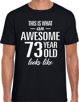 Awesome 73 year / 73 jaar cadeau t-shirt zwart heren L