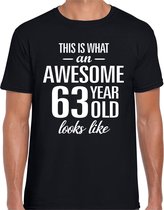 Awesome 63 year / 63 jaar cadeau t-shirt zwart heren 2XL