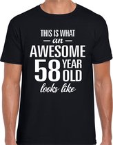 Awesome 58 year / 58 jaar cadeau t-shirt zwart heren 2XL