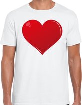 Hart cadeau t-shirt wit voor heren XL