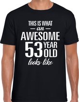 Awesome 53 year / 53 jaar cadeau t-shirt zwart heren M