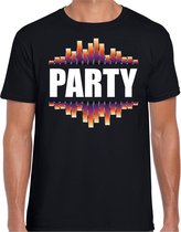 Party fun tekst t-shirt zwart heren S