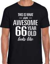 Awesome 66 year / 66 jaar cadeau t-shirt zwart heren 2XL