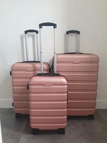 Bol.com 3-delige harde kofferset ABS - Champagne Roze aanbieding