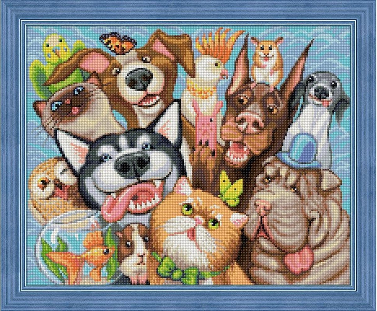Diamond Painting Volwassenen Canvas - Animal Selfie AZ1658 50x40 cm