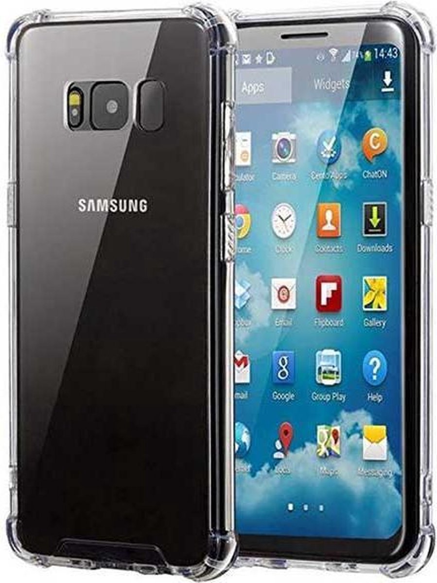 Samsung Galaxy S 8 siliconen hoesje / Galaxy S8 transparante siliconen hoesje / Doorzichtige Samsung S8 achterkant met uitgestoken hoeken / anti schok / anti shock