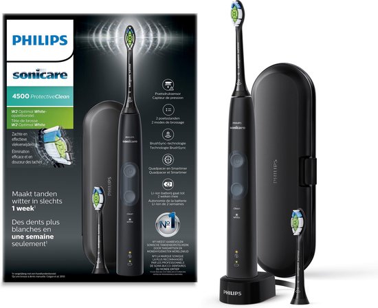 fusie Convergeren Dankbaar Philips Sonicare ProtectiveClean 4500 HX6830/47 - Elektrische tandenborstel  - Zwart | bol.com