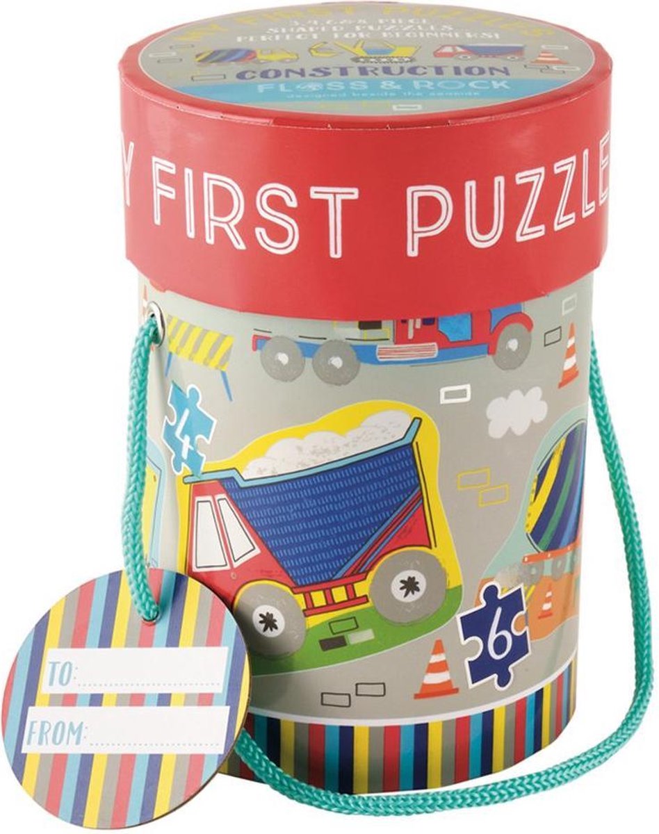 Floss & Rock Bouw - puzzels - 11 x 15 cm - 4 stuks