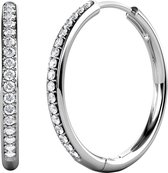 Yolora Dames Oorbellen met Kalpa Camaka Kristallen - Zilverkleurig - 18K Witgoud Verguld - Vrouwen Oorringen Zilver - Sieraden - Luxe Giftbox - Geschenkdoos - Cadeau doos - Exclusieve Geschen