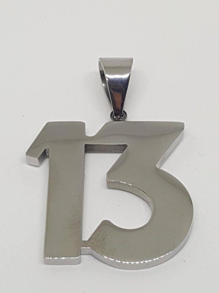 RH Jewelry® Herenhanger “13 Groot” – 316L Chirurgisch Staal – Hypoallergeen – Inclusief Luxe Geschenkdoos