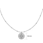 LOUVABEL - Ketting - Kompas - Munt - Zilver - Stainless Steel